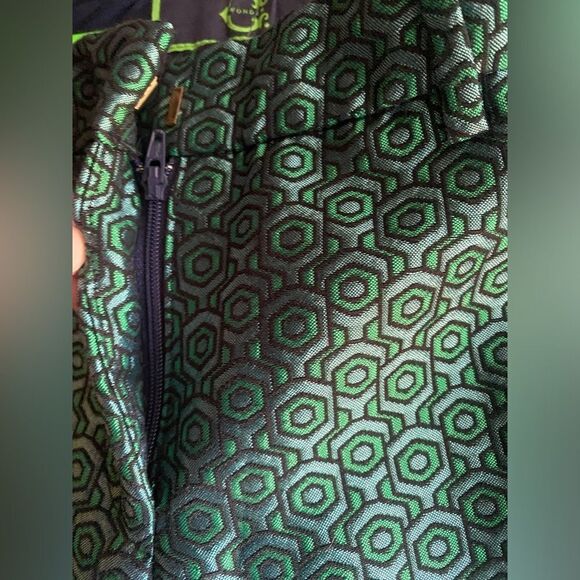 C Wonder Pants Womens Size 2 Deco Geometric Print Green Taffeta NEW - Picture 7 of 15